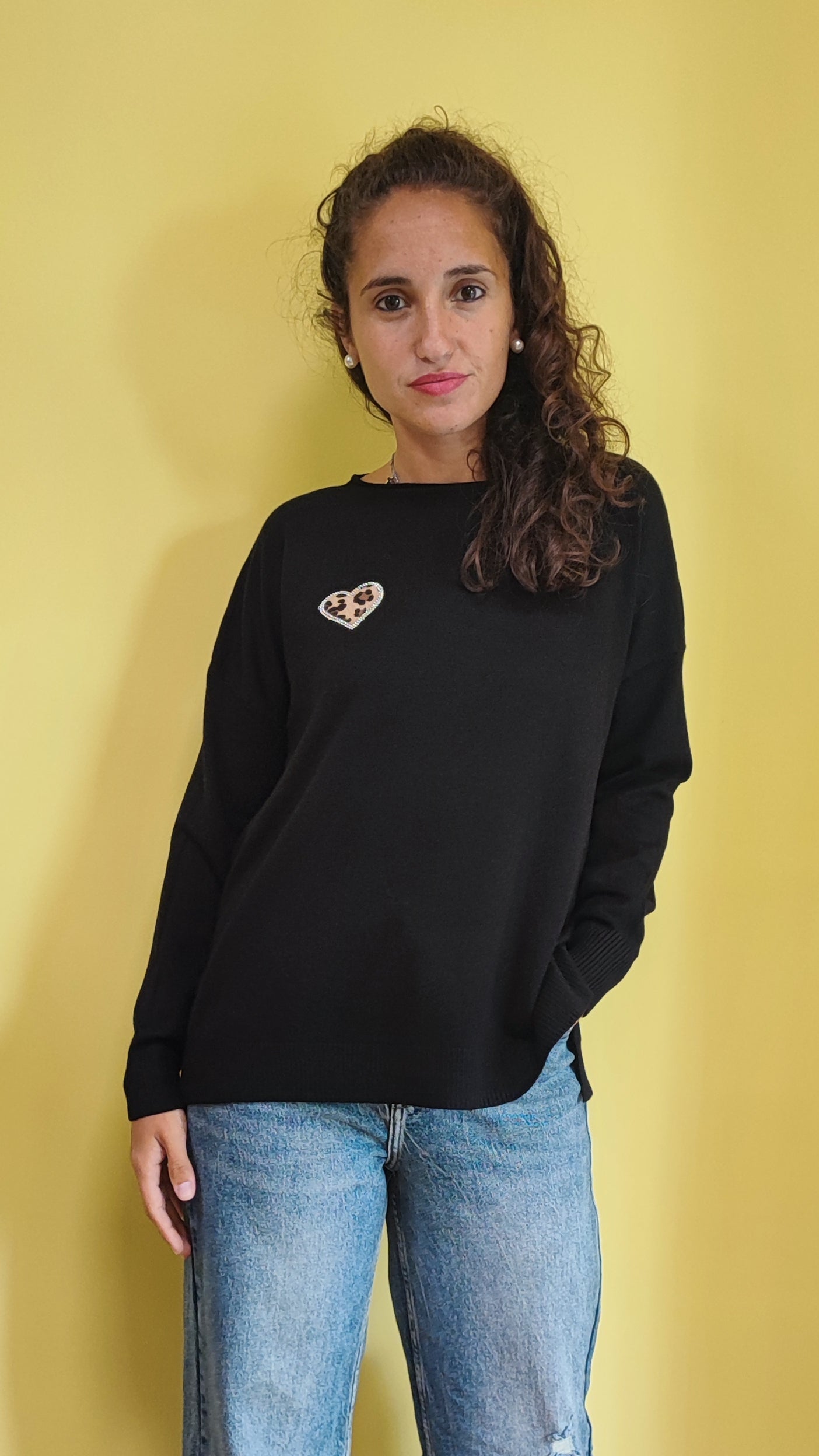 Maglioncino cuore maculato