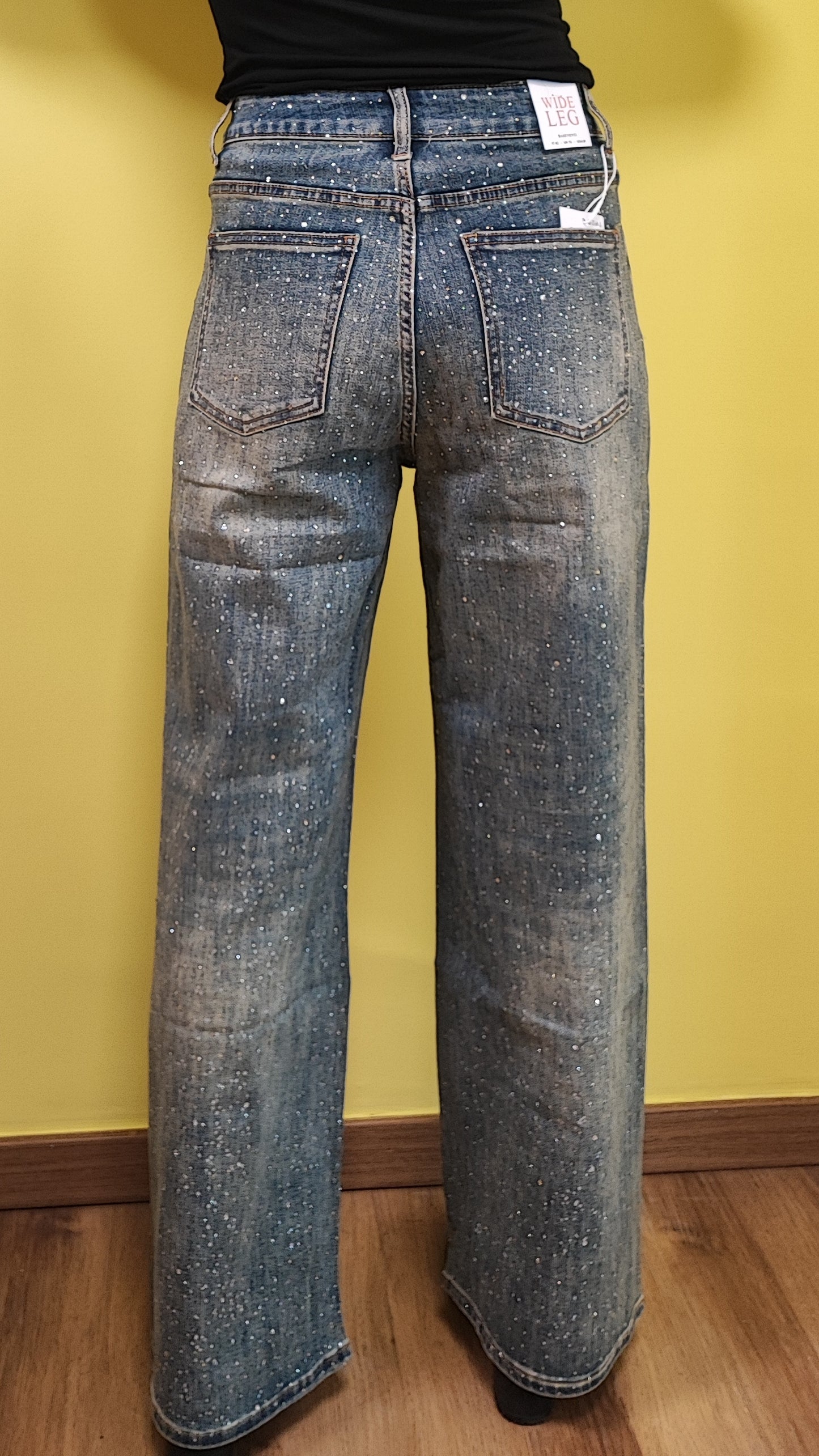 Jeans palazzo brillantini