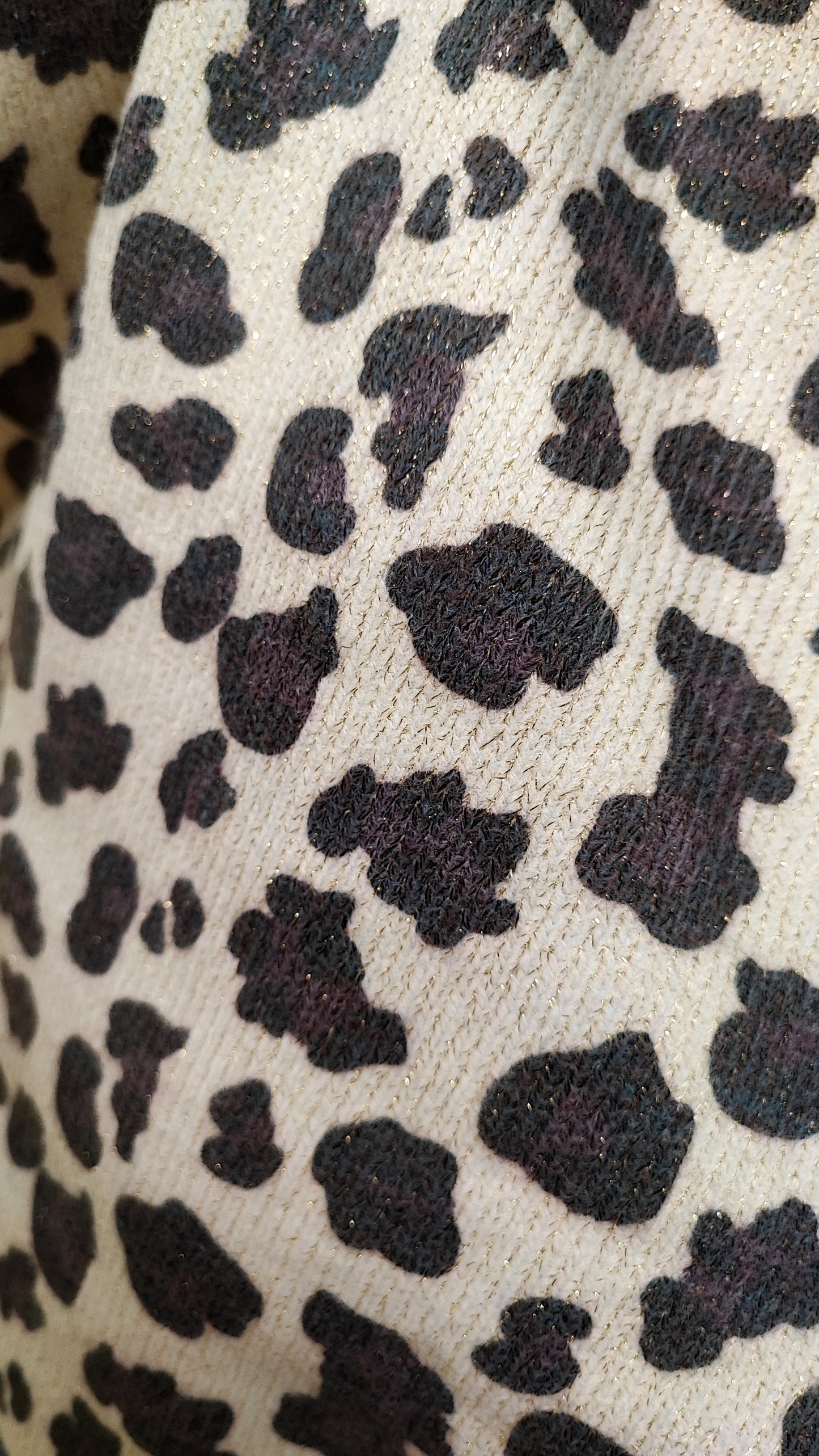 Maglione mezzo collo maculato e lurex