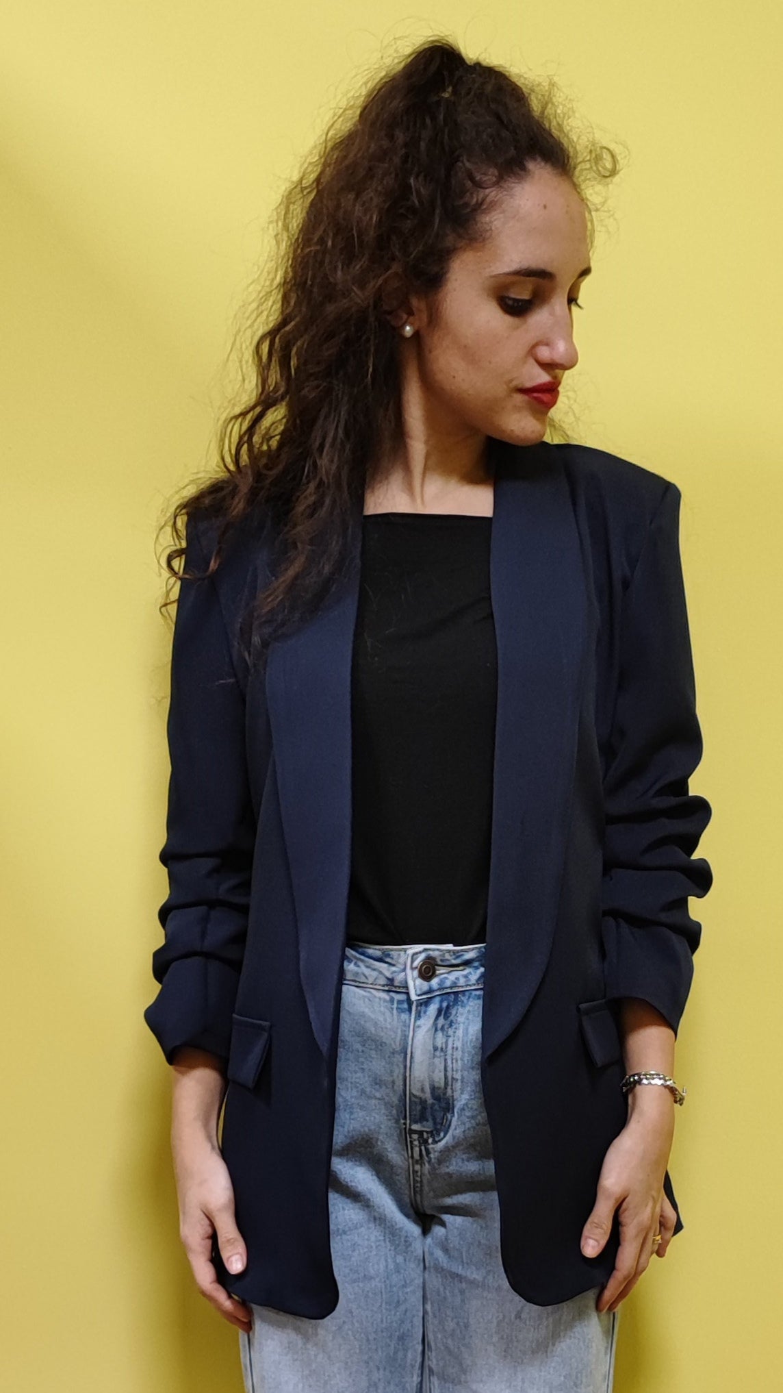 Blazer manica arricciata