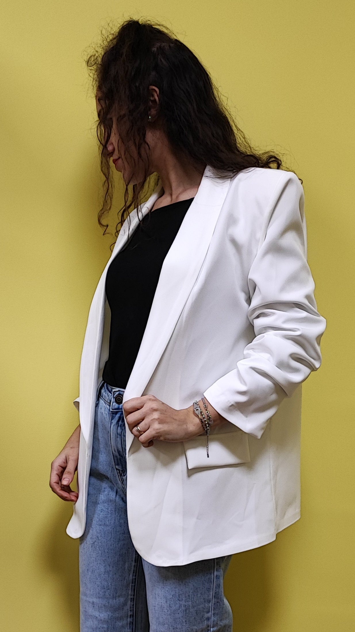Blazer manica arricciata
