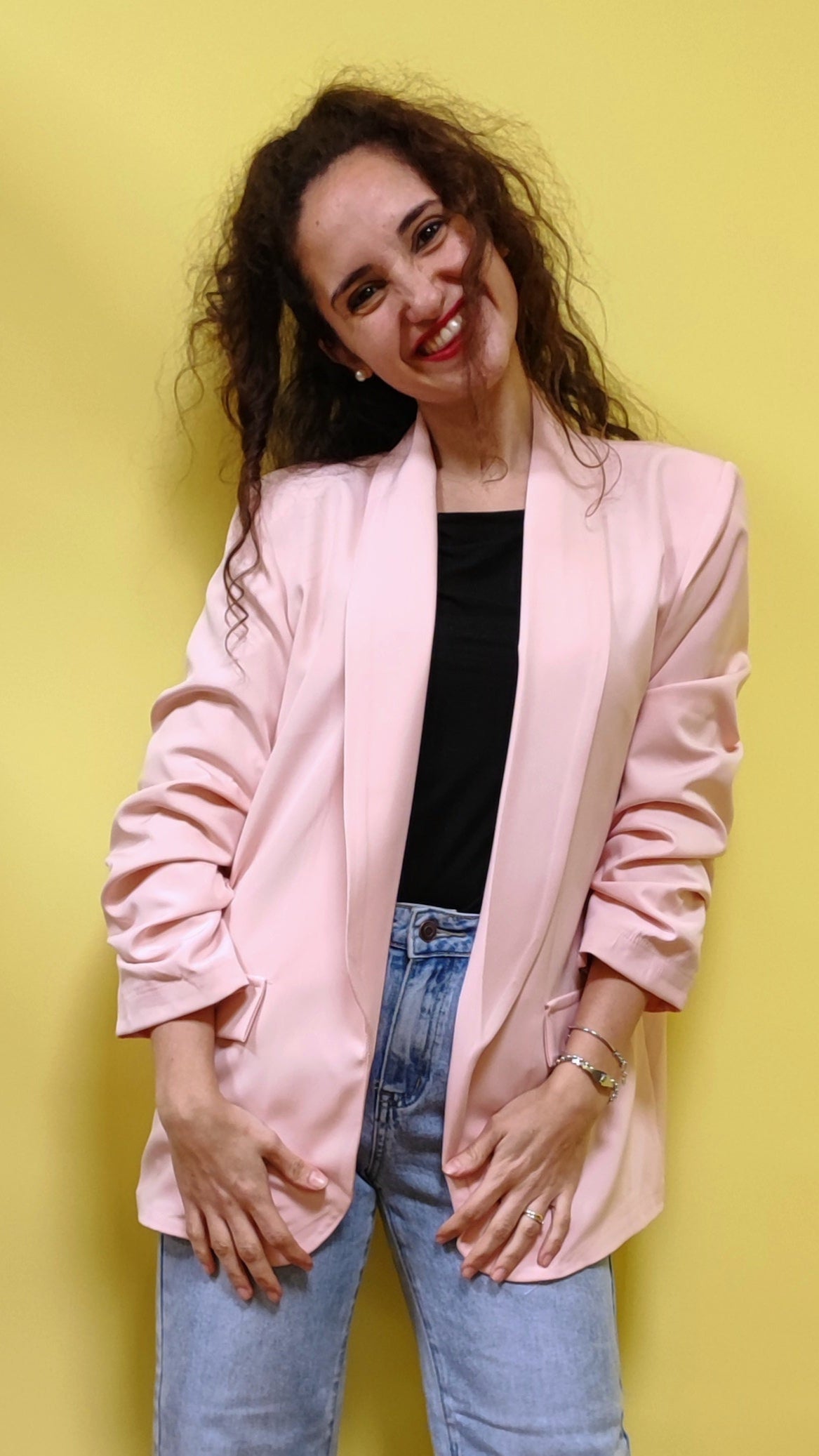 Blazer manica arricciata