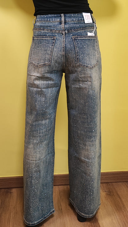 Jeans palazzo brillantini