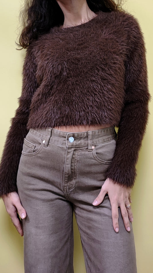 Maglioncino pelo lungo marrone