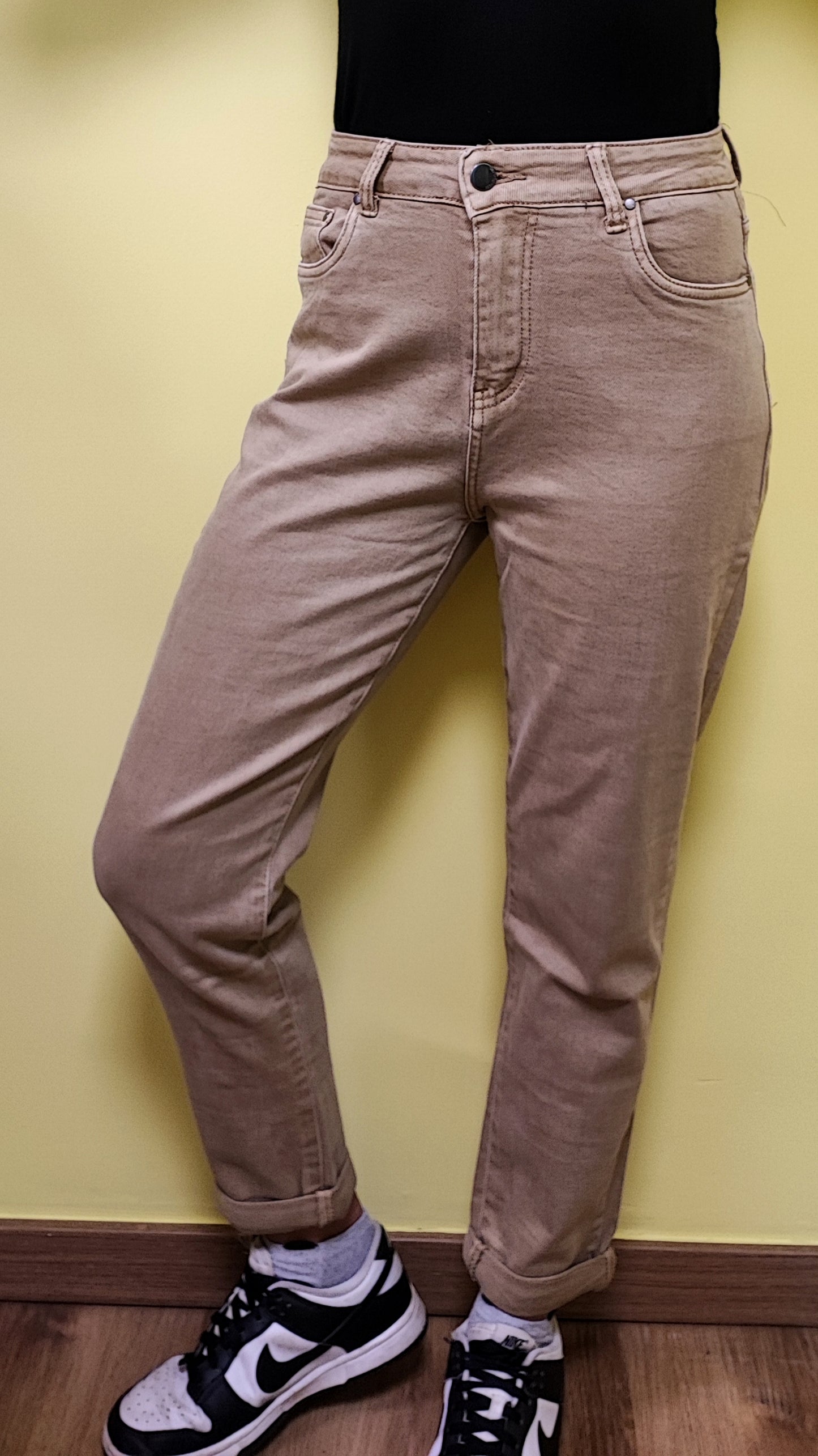 Jeans mom fit beige