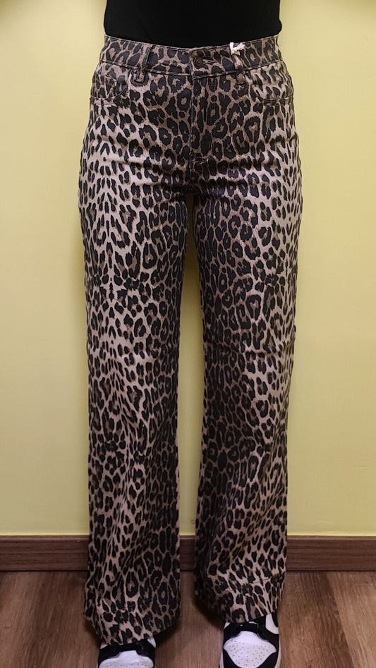 Jeans palazzo animalier