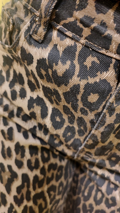 Jeans palazzo animalier