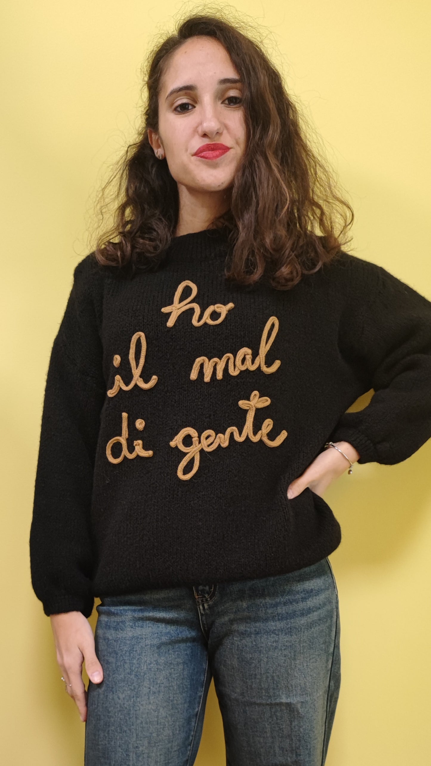 Maglione "ho il mal di gente"