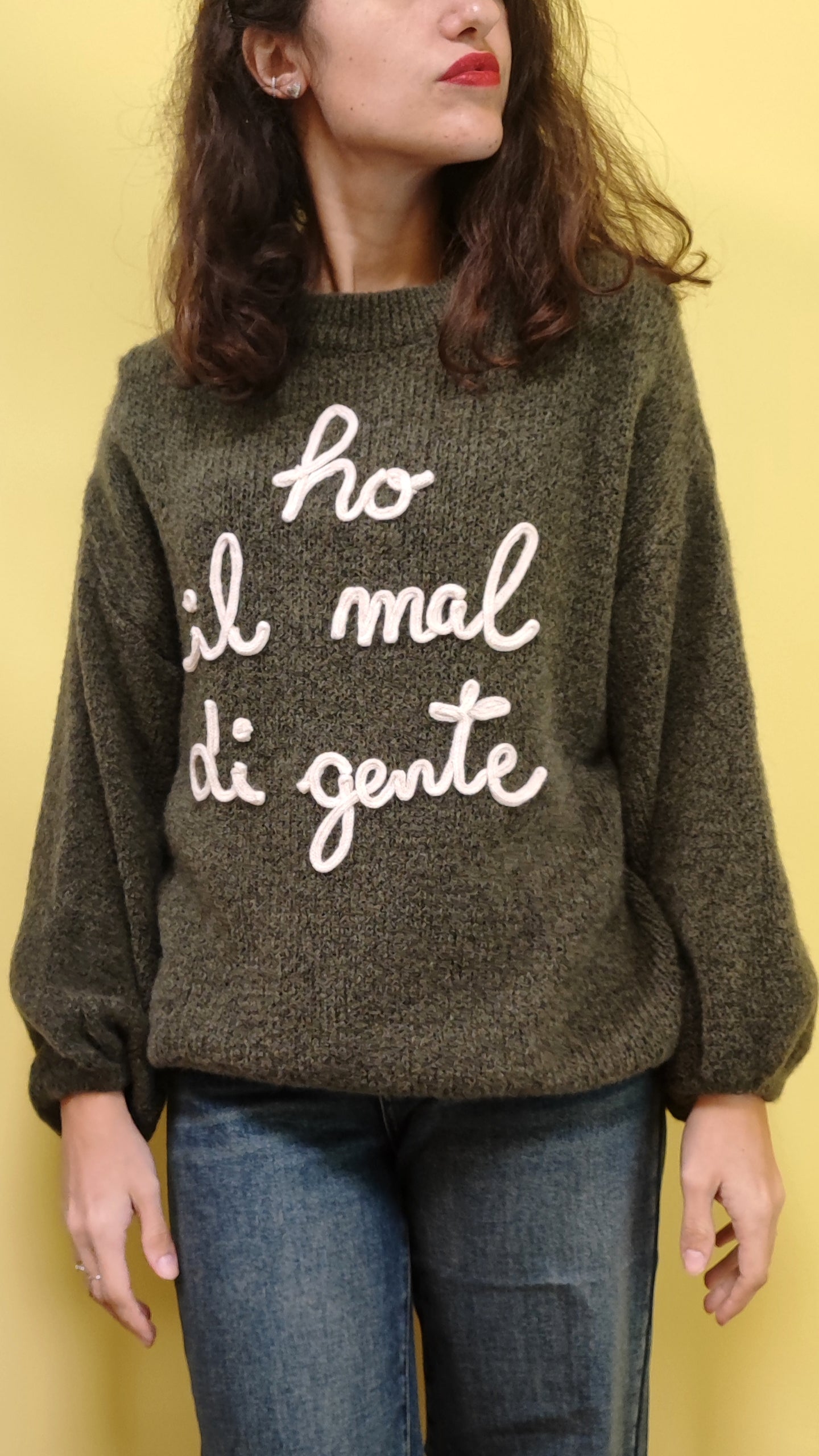 Maglione "ho il mal di gente"