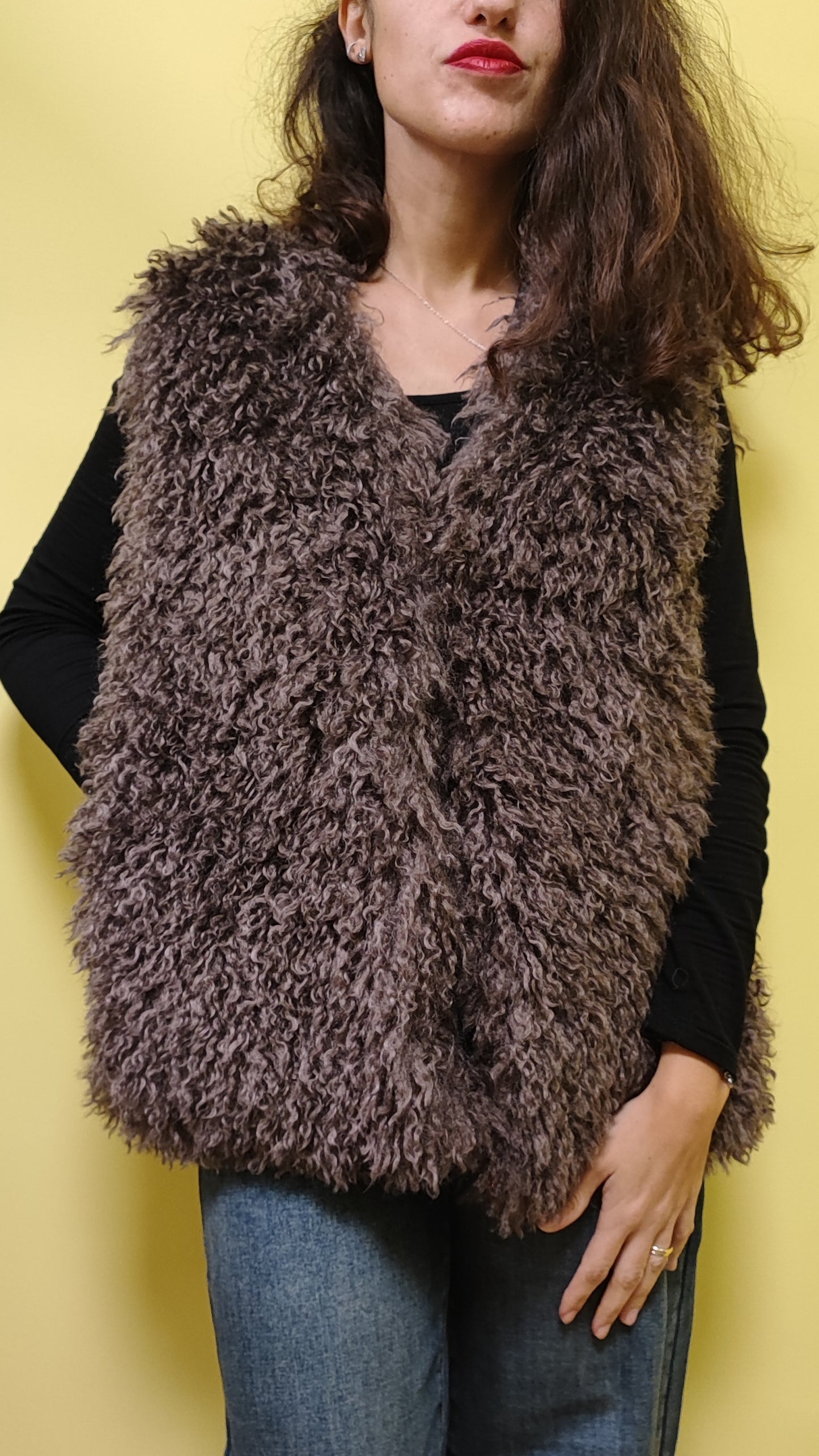 Smanicato ecopelliccia mongolia