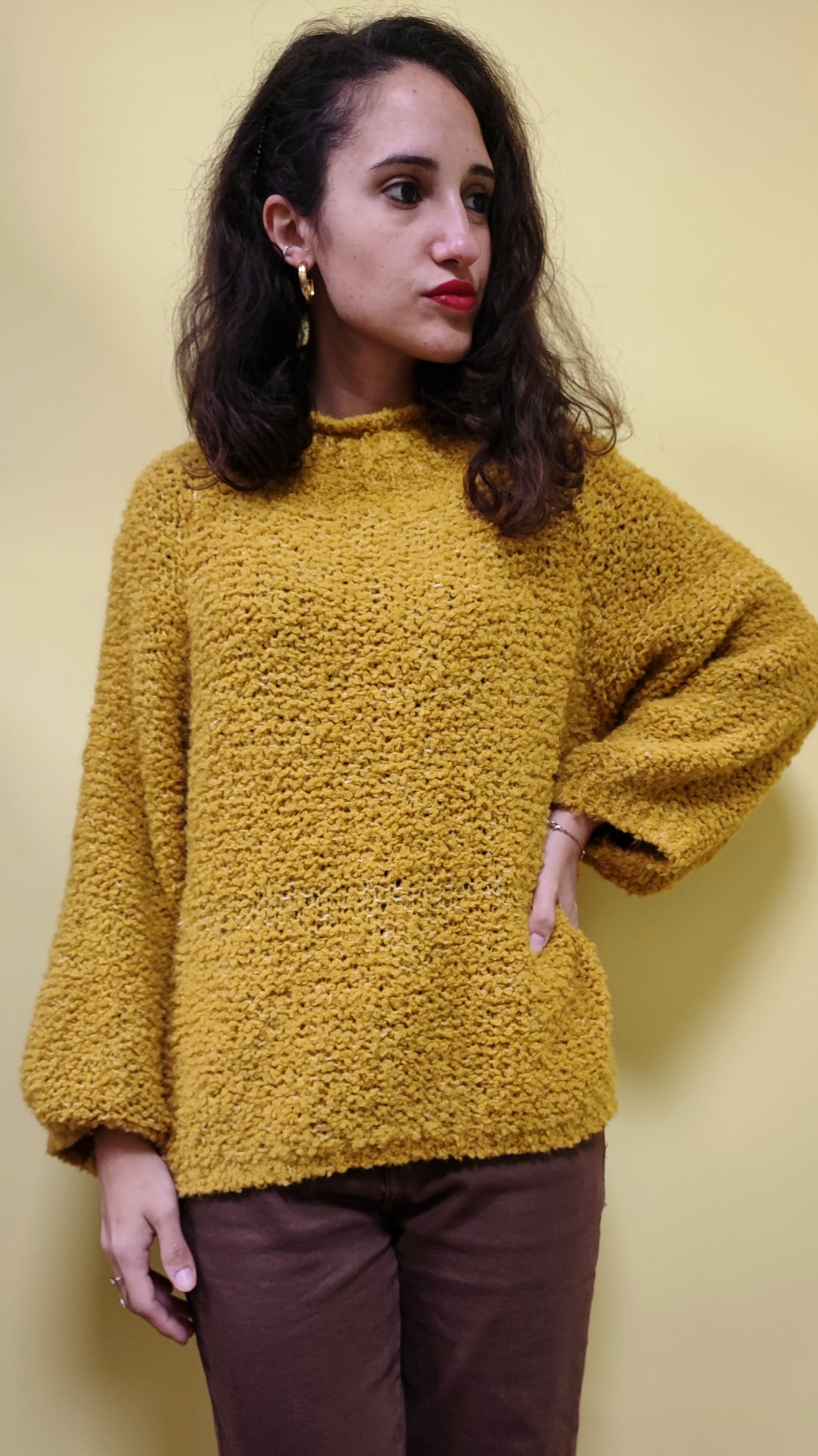 Maglione Teddy senape