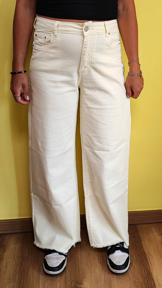 Jeans giallino sfrangiato